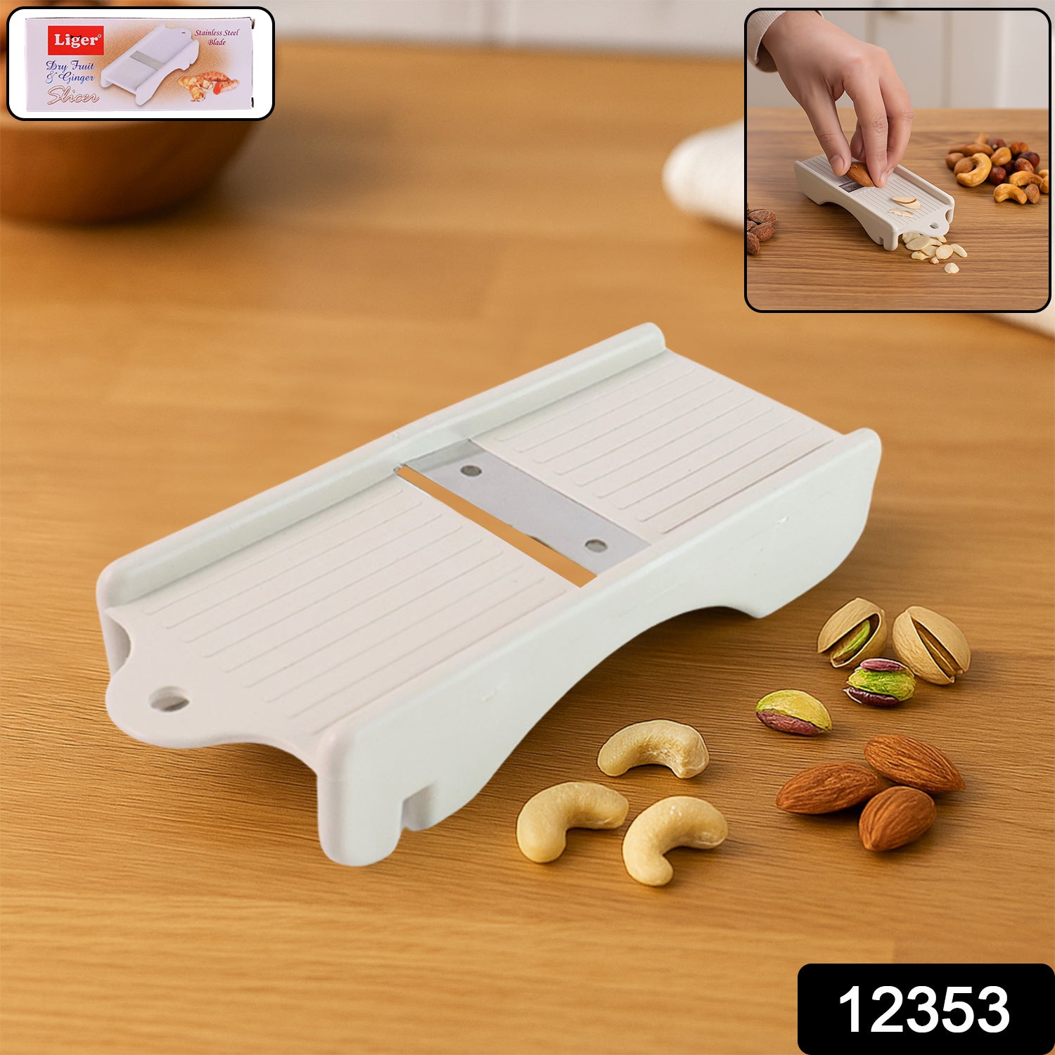 Liger Multipurpose Dry Fruit Slicer  Ginger (1 Pc) Liger Multipurpose Dry Fruit Slicer  Ginger (1 Pc)